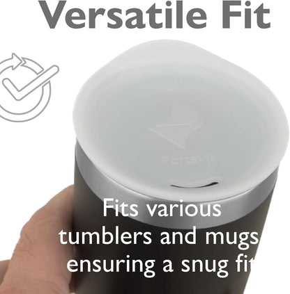 Reusable, Dishwasher-Safe Silicone Lid for Coffee Cups and Mugs | Take Your Favorite Cup/Mug/Tumbler To-Go - This Lid fits drinkware with 3” to 3¼” Inside Diameter - Medium Size, Black
