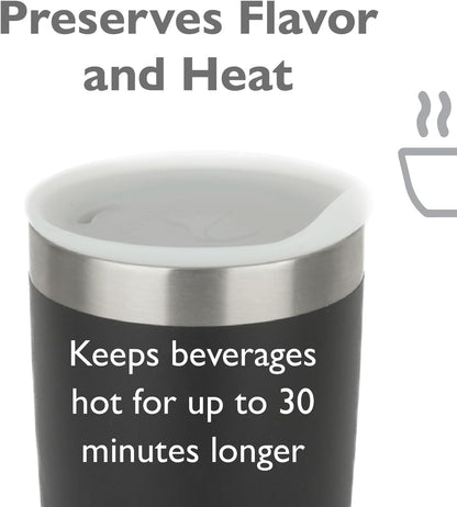 Reusable, Dishwasher-Safe Silicone Lid for Coffee Cups and Mugs | Take Your Favorite Cup/Mug/Tumbler To-Go - This Lid fits drinkware with 3” to 3¼” Inside Diameter - Medium Size, Black