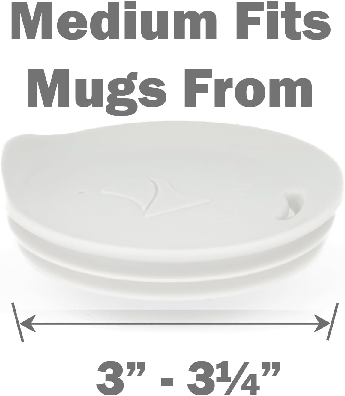 Reusable, Dishwasher-Safe Silicone Lid for Coffee Cups and Mugs | Take Your Favorite Cup/Mug/Tumbler To-Go - This Lid fits drinkware with 3” to 3¼” Inside Diameter - Medium Size, Black