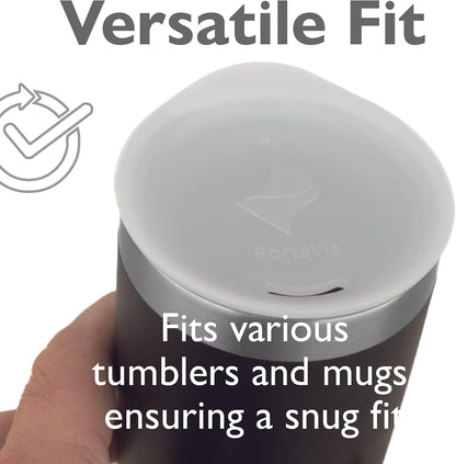 Reusable, Dishwasher-Safe Silicone Lid for Coffee Cups and Mugs | Take Your Favorite Cup/Mug/Tumbler To-Go - This Lid fits drinkware with 3” to 3¼” Inside Diameter - Medium Size, Black