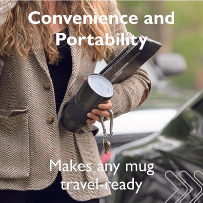 Reusable, Dishwasher-Safe Silicone Lid for Coffee Cups and Mugs | Take Your Favorite Cup/Mug/Tumbler To-Go - This Lid fits drinkware with 3” to 3¼” Inside Diameter - Medium Size, Black