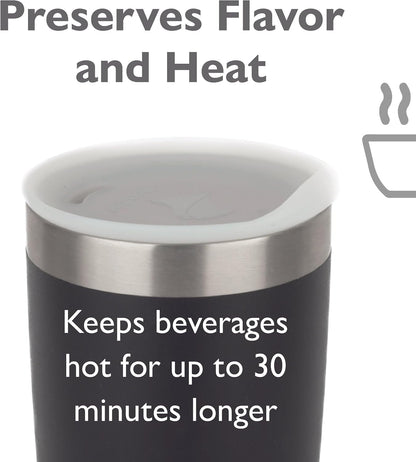 Reusable, Dishwasher-Safe Silicone Lid for Coffee Cups and Mugs | Take Your Favorite Cup/Mug/Tumbler To-Go - This Lid fits drinkware with 3” to 3¼” Inside Diameter - Medium Size, Black