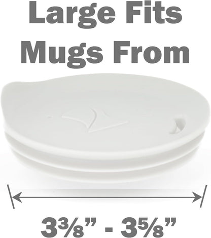 Reusable, Dishwasher-Safe Silicone Lid for Coffee Cups and Mugs | Take Your Favorite Cup/Mug/Tumbler To-Go - This Lid fits drinkware with 3” to 3¼” Inside Diameter - Medium Size, Black