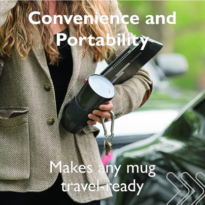 Reusable, Dishwasher-Safe Silicone Lid for Coffee Cups and Mugs | Take Your Favorite Cup/Mug/Tumbler To-Go - This Lid fits drinkware with 3” to 3¼” Inside Diameter - Medium Size, Black