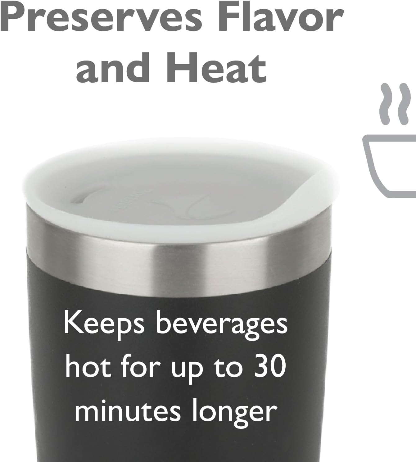 Reusable, Dishwasher-Safe Silicone Lid for Coffee Cups and Mugs | Take Your Favorite Cup/Mug/Tumbler To-Go - This Lid fits drinkware with 3” to 3¼” Inside Diameter - Medium Size, Black