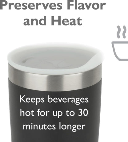 Reusable, Dishwasher-Safe Silicone Lid for Coffee Cups and Mugs | Take Your Favorite Cup/Mug/Tumbler To-Go - This Lid fits drinkware with 3” to 3¼” Inside Diameter - Medium Size, Black