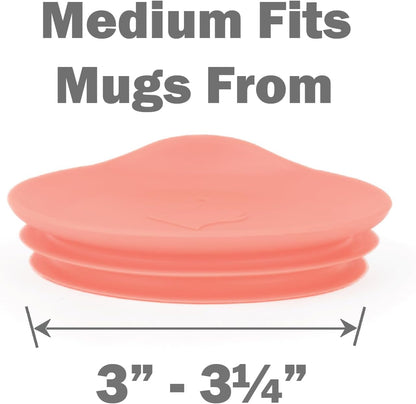 Reusable, Dishwasher-Safe Silicone Lid for Coffee Cups and Mugs | Take Your Favorite Cup/Mug/Tumbler To-Go - This Lid fits drinkware with 3” to 3¼” Inside Diameter - Medium Size, Black