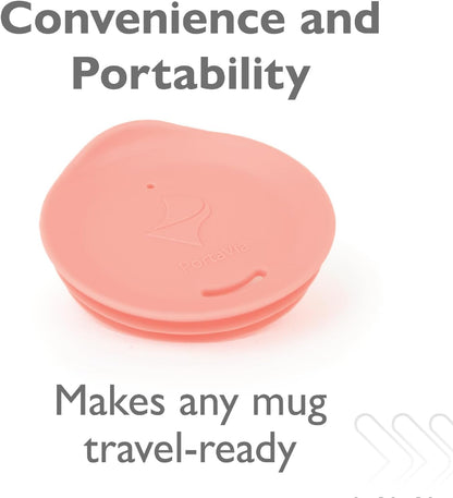 Reusable, Dishwasher-Safe Silicone Lid for Coffee Cups and Mugs | Take Your Favorite Cup/Mug/Tumbler To-Go - This Lid fits drinkware with 3” to 3¼” Inside Diameter - Medium Size, Black