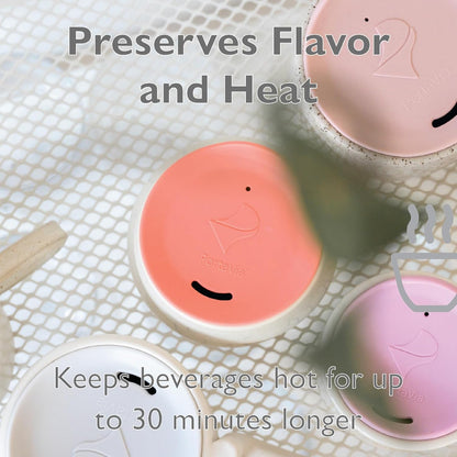 Reusable, Dishwasher-Safe Silicone Lid for Coffee Cups and Mugs | Take Your Favorite Cup/Mug/Tumbler To-Go - This Lid fits drinkware with 3” to 3¼” Inside Diameter - Medium Size, Black