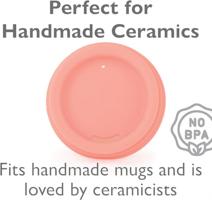Reusable, Dishwasher-Safe Silicone Lid for Coffee Cups and Mugs | Take Your Favorite Cup/Mug/Tumbler To-Go - This Lid fits drinkware with 3” to 3¼” Inside Diameter - Medium Size, Black