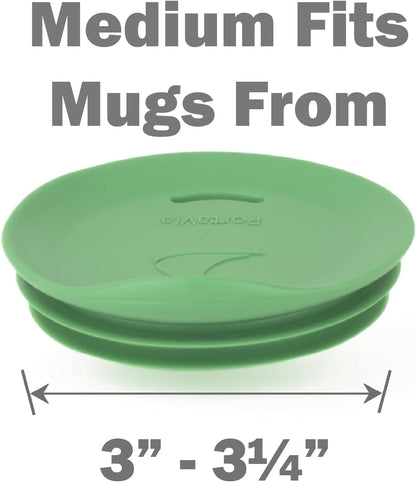 Reusable, Dishwasher-Safe Silicone Lid for Coffee Cups and Mugs | Take Your Favorite Cup/Mug/Tumbler To-Go - This Lid fits drinkware with 3” to 3¼” Inside Diameter - Medium Size, Black