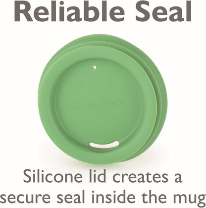 Reusable, Dishwasher-Safe Silicone Lid for Coffee Cups and Mugs | Take Your Favorite Cup/Mug/Tumbler To-Go - This Lid fits drinkware with 3” to 3¼” Inside Diameter - Medium Size, Black