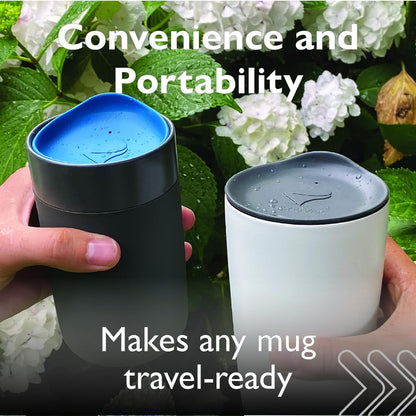 Reusable, Dishwasher-Safe Silicone Lid for Coffee Cups and Mugs | Take Your Favorite Cup/Mug/Tumbler To-Go - This Lid fits drinkware with 3” to 3¼” Inside Diameter - Medium Size, Black