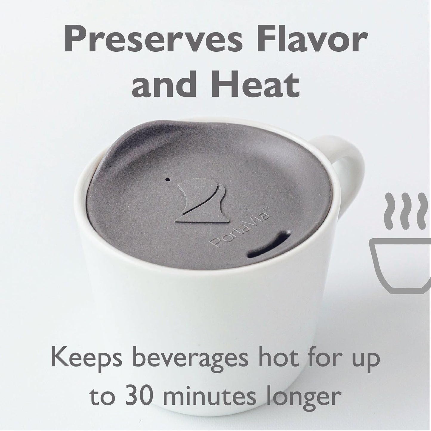 Reusable, Dishwasher-Safe Silicone Lid for Coffee Cups and Mugs | Take Your Favorite Cup/Mug/Tumbler To-Go - This Lid fits drinkware with 3” to 3¼” Inside Diameter - Medium Size, Black