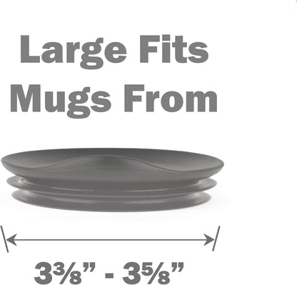 Reusable, Dishwasher-Safe Silicone Lid for Coffee Cups and Mugs | Take Your Favorite Cup/Mug/Tumbler To-Go - This Lid fits drinkware with 3” to 3¼” Inside Diameter - Medium Size, Black