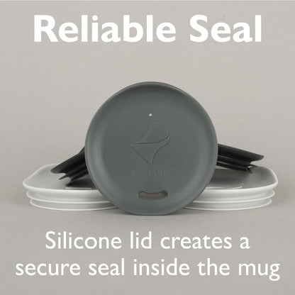 Reusable, Dishwasher-Safe Silicone Lid for Coffee Cups and Mugs | Take Your Favorite Cup/Mug/Tumbler To-Go - This Lid fits drinkware with 3” to 3¼” Inside Diameter - Medium Size, Black