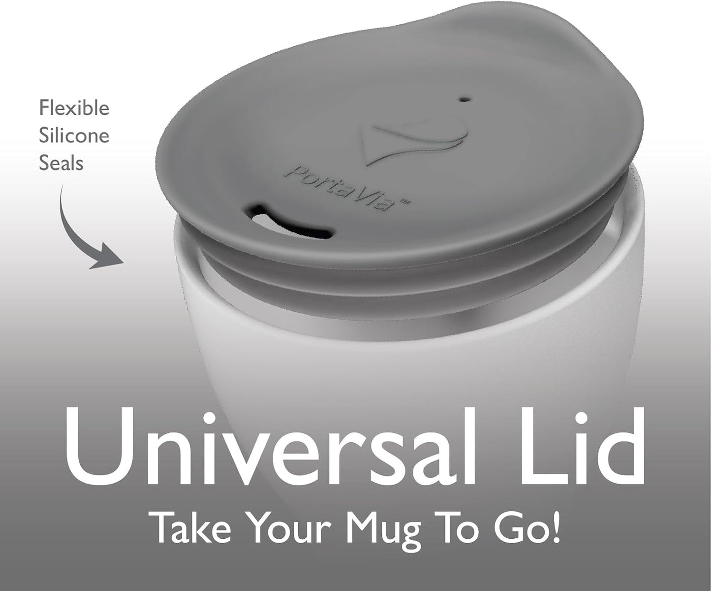 Reusable, Dishwasher-Safe Silicone Lid for Coffee Cups and Mugs | Take Your Favorite Cup/Mug/Tumbler To-Go - This Lid fits drinkware with 3” to 3¼” Inside Diameter - Medium Size, Black