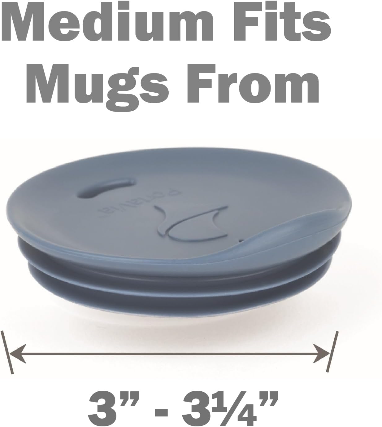 Reusable, Dishwasher-Safe Silicone Lid for Coffee Cups and Mugs | Take Your Favorite Cup/Mug/Tumbler To-Go - This Lid fits drinkware with 3” to 3¼” Inside Diameter - Medium Size, Black