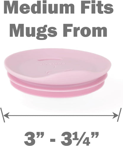 Reusable, Dishwasher-Safe Silicone Lid for Coffee Cups and Mugs | Take Your Favorite Cup/Mug/Tumbler To-Go - This Lid fits drinkware with 3” to 3¼” Inside Diameter - Medium Size, Black