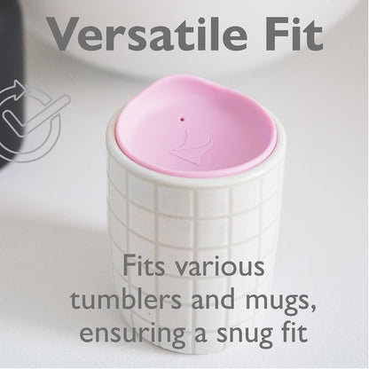 Reusable, Dishwasher-Safe Silicone Lid for Coffee Cups and Mugs | Take Your Favorite Cup/Mug/Tumbler To-Go - This Lid fits drinkware with 3” to 3¼” Inside Diameter - Medium Size, Black