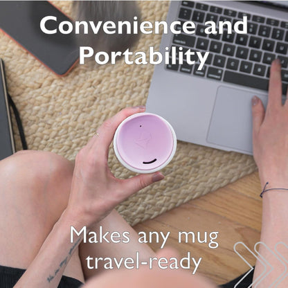 Reusable, Dishwasher-Safe Silicone Lid for Coffee Cups and Mugs | Take Your Favorite Cup/Mug/Tumbler To-Go - This Lid fits drinkware with 3” to 3¼” Inside Diameter - Medium Size, Black