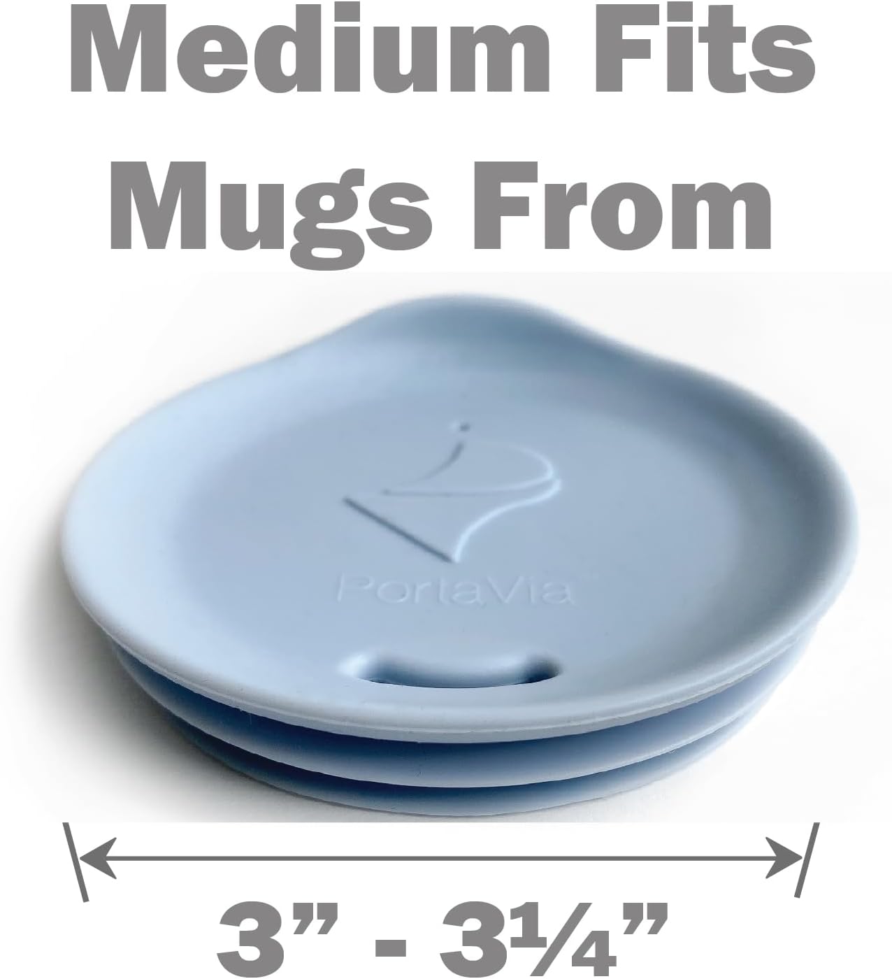 Reusable, Dishwasher-Safe Silicone Lid for Coffee Cups and Mugs | Take Your Favorite Cup/Mug/Tumbler To-Go - This Lid fits drinkware with 3” to 3¼” Inside Diameter - Medium Size, Black