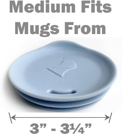 Reusable, Dishwasher-Safe Silicone Lid for Coffee Cups and Mugs | Take Your Favorite Cup/Mug/Tumbler To-Go - This Lid fits drinkware with 3” to 3¼” Inside Diameter - Medium Size, Black