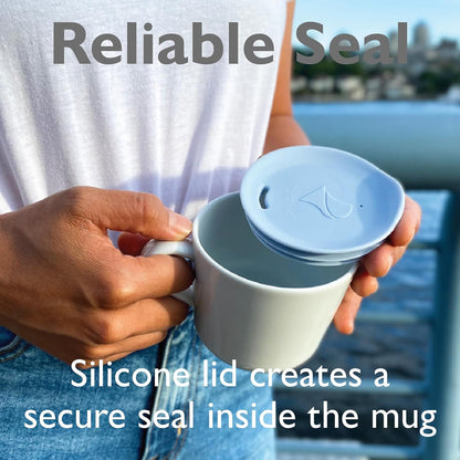 Reusable, Dishwasher-Safe Silicone Lid for Coffee Cups and Mugs | Take Your Favorite Cup/Mug/Tumbler To-Go - This Lid fits drinkware with 3” to 3¼” Inside Diameter - Medium Size, Black