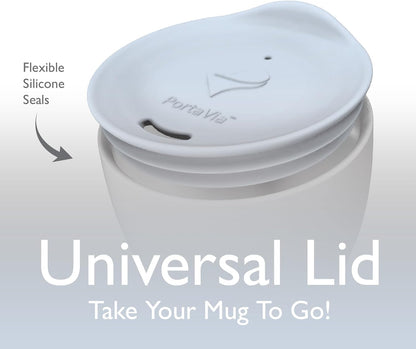 Reusable, Dishwasher-Safe Silicone Lid for Coffee Cups and Mugs | Take Your Favorite Cup/Mug/Tumbler To-Go - This Lid fits drinkware with 3” to 3¼” Inside Diameter - Medium Size, Black