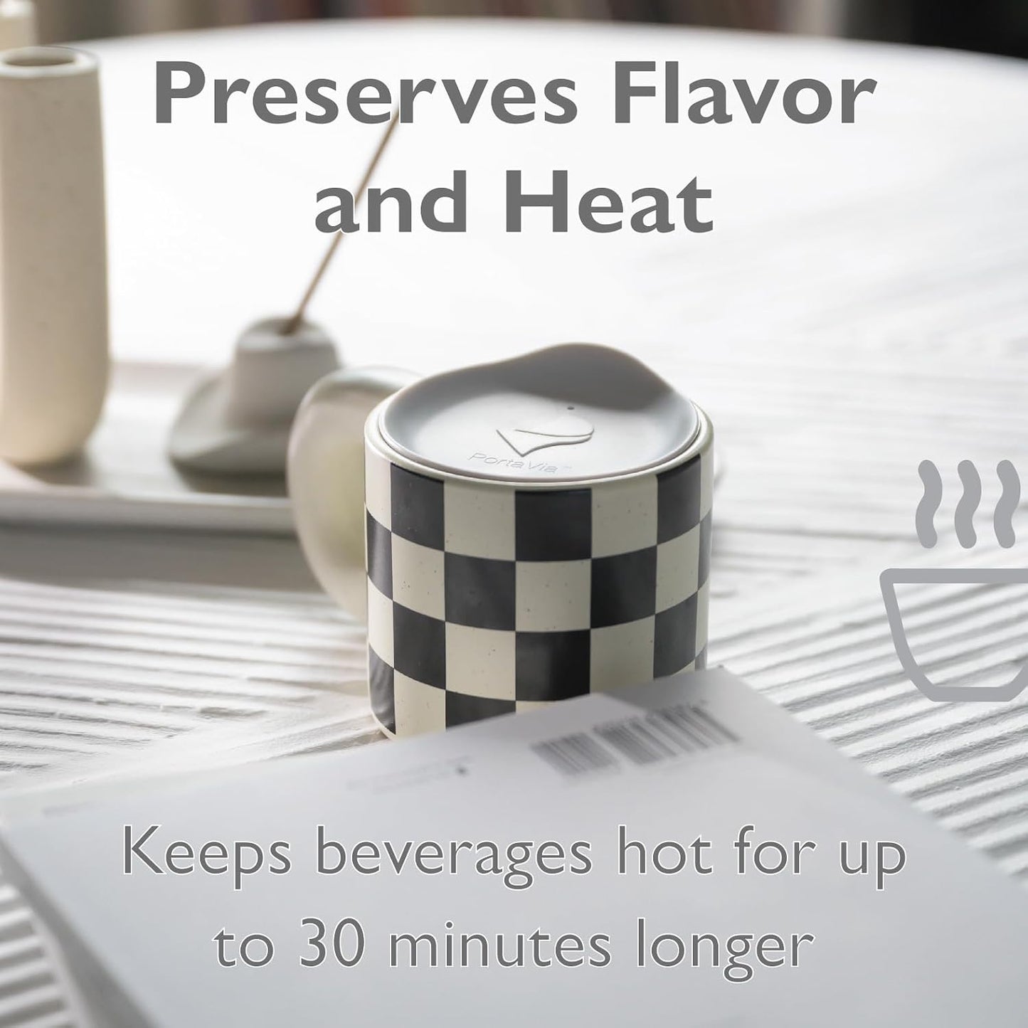 Reusable, Dishwasher-Safe Silicone Lid for Coffee Cups and Mugs | Take Your Favorite Cup/Mug/Tumbler To-Go - This Lid fits drinkware with 3” to 3¼” Inside Diameter - Medium Size, Black