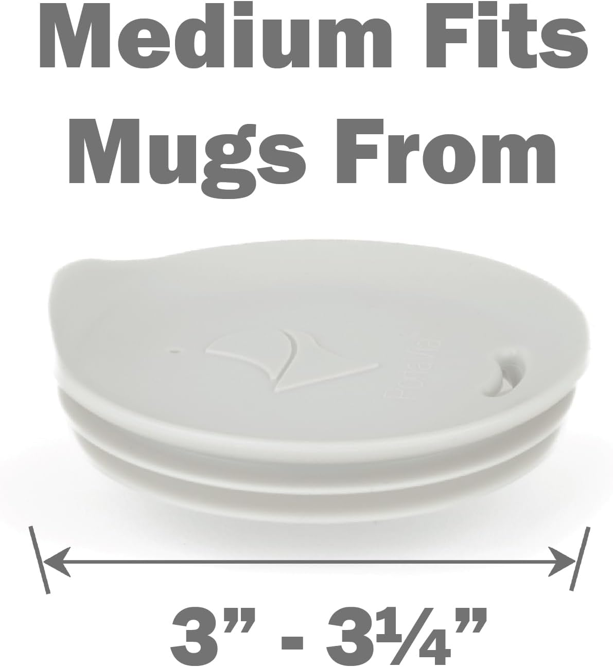 Reusable, Dishwasher-Safe Silicone Lid for Coffee Cups and Mugs | Take Your Favorite Cup/Mug/Tumbler To-Go - This Lid fits drinkware with 3” to 3¼” Inside Diameter - Medium Size, Black