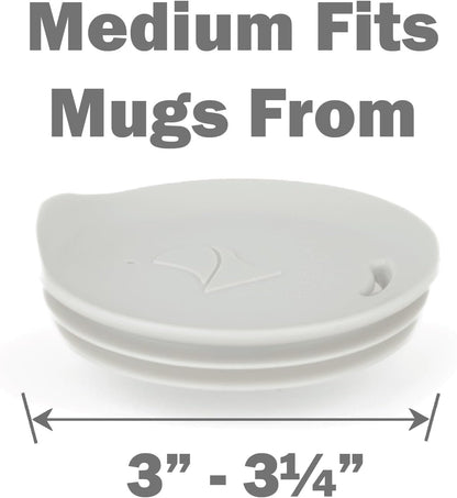 Reusable, Dishwasher-Safe Silicone Lid for Coffee Cups and Mugs | Take Your Favorite Cup/Mug/Tumbler To-Go - This Lid fits drinkware with 3” to 3¼” Inside Diameter - Medium Size, Black