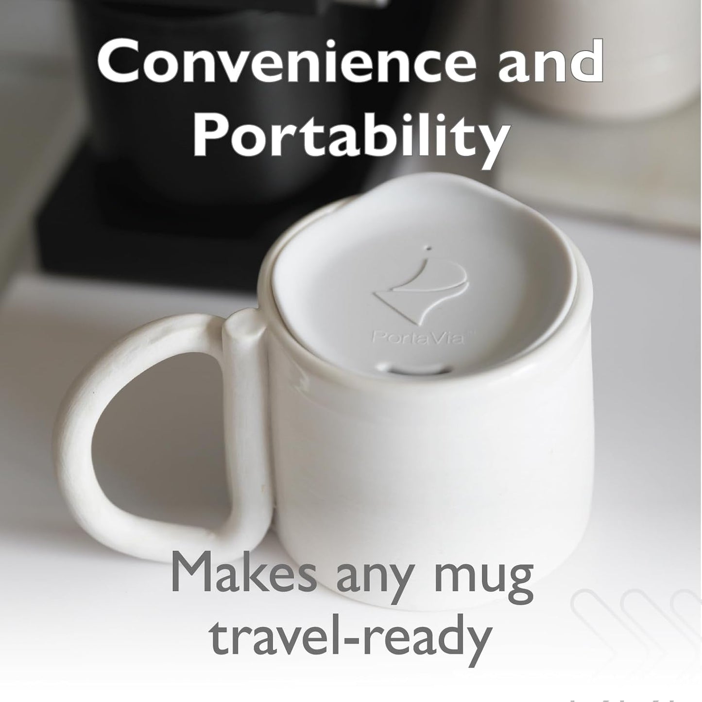 Reusable, Dishwasher-Safe Silicone Lid for Coffee Cups and Mugs | Take Your Favorite Cup/Mug/Tumbler To-Go - This Lid fits drinkware with 3” to 3¼” Inside Diameter - Medium Size, Black