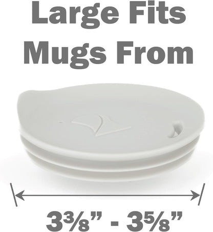Reusable, Dishwasher-Safe Silicone Lid for Coffee Cups and Mugs | Take Your Favorite Cup/Mug/Tumbler To-Go - This Lid fits drinkware with 3” to 3¼” Inside Diameter - Medium Size, Black
