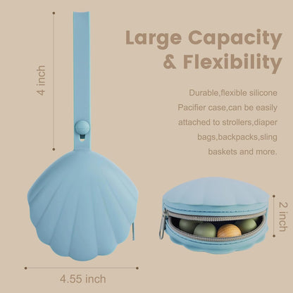 Silicone Pacifier Holder Case, Portable Leakproof Design Baby Pacifier Storage Case, BPA-Free, Easy Clean, 2 Pack