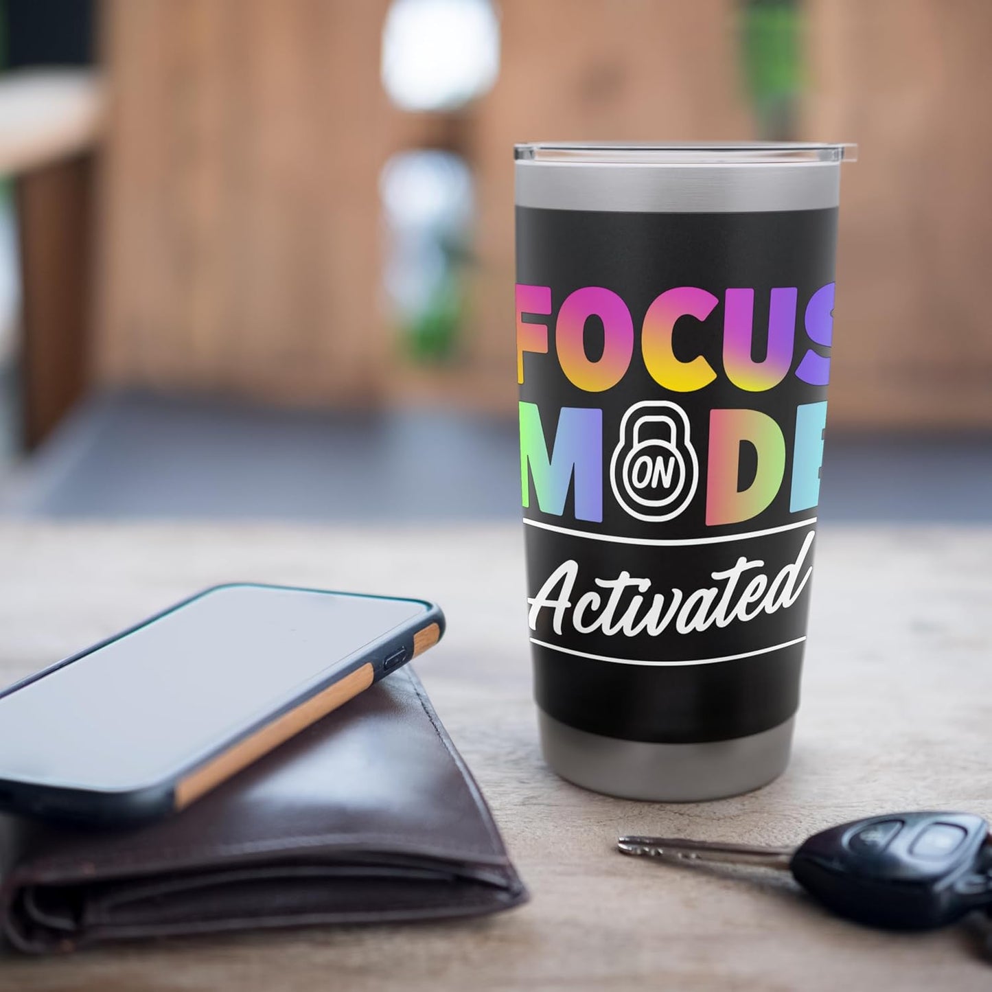 Activated Focus Mode Rainbow Art Stainless Steel Insulated Tumbler