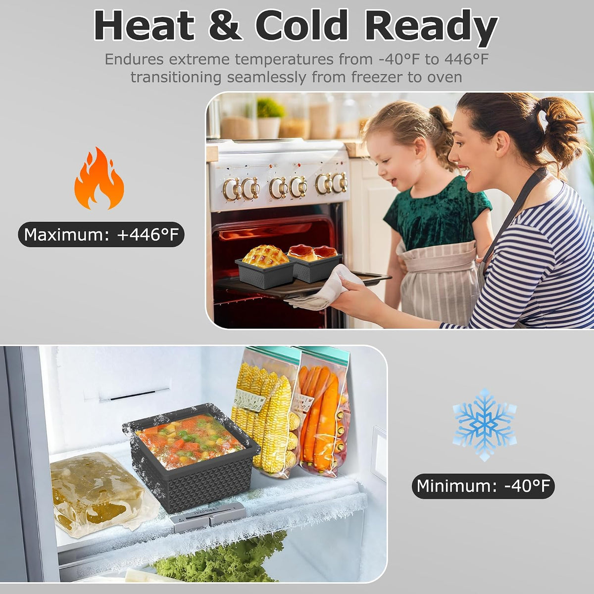 Silicone Freezer Molds for Soup Cube - 2-Cup Freezer Storage Container Tray with Lid,4 Pack Stackable Ice Cube Trays for Portion Control,Food Storage & Meal Prep (Lake Blue+Dark Gray+Orange+Yellow)