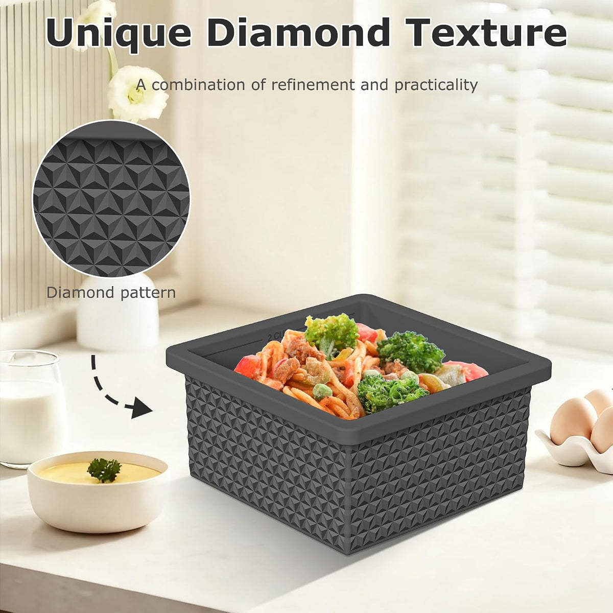 Silicone Freezer Molds for Soup Cube - 2-Cup Freezer Storage Container Tray with Lid,4 Pack Stackable Ice Cube Trays for Portion Control,Food Storage & Meal Prep (Lake Blue+Dark Gray+Orange+Yellow)