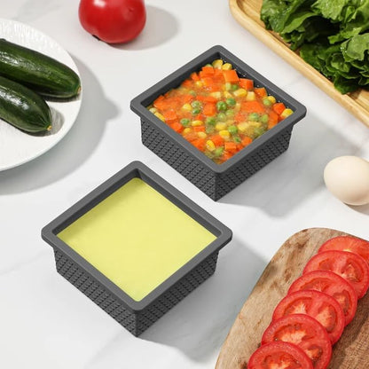 Silicone Freezer Molds for Soup Cube - 2-Cup Freezer Storage Container Tray with Lid,4 Pack Stackable Ice Cube Trays for Portion Control,Food Storage & Meal Prep (Lake Blue+Dark Gray+Orange+Yellow)
