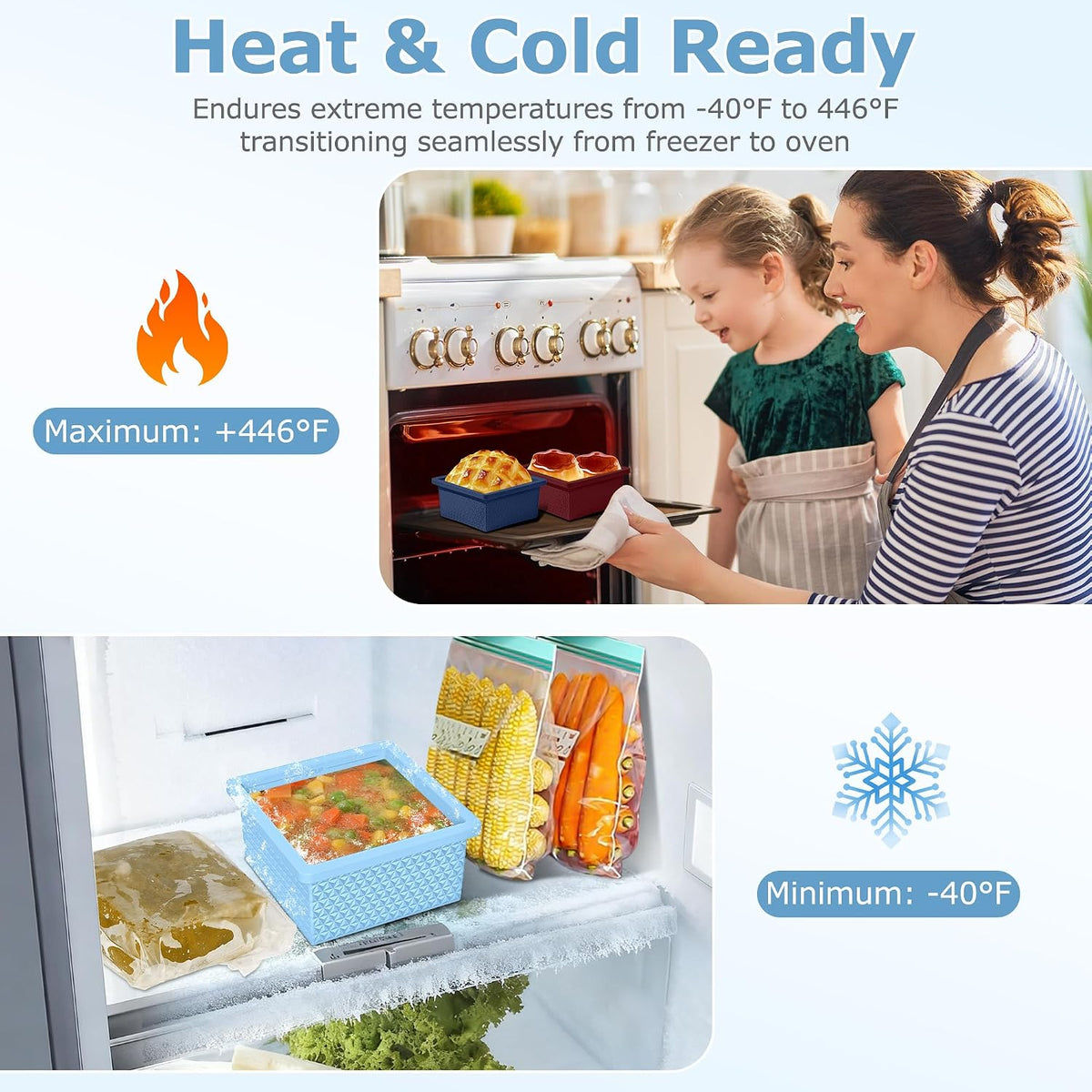 Silicone Freezer Molds for Soup Cube - 2-Cup Freezer Storage Container Tray with Lid,4 Pack Stackable Ice Cube Trays for Portion Control,Food Storage & Meal Prep (Lake Blue+Dark Gray+Orange+Yellow)
