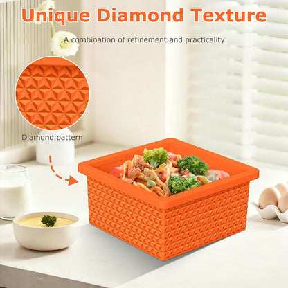 Silicone Freezer Molds for Soup Cube - 2-Cup Freezer Storage Container Tray with Lid,4 Pack Stackable Ice Cube Trays for Portion Control,Food Storage & Meal Prep (Lake Blue+Dark Gray+Orange+Yellow)