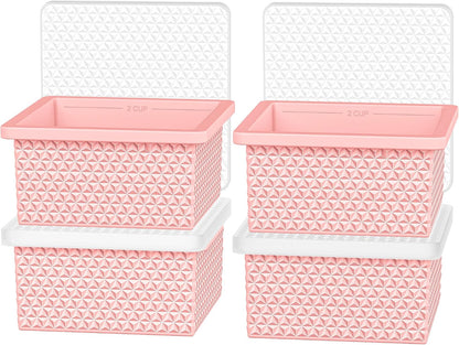 Silicone Freezer Molds for Soup Cube - 2-Cup Freezer Storage Container Tray with Lid,4 Pack Stackable Ice Cube Trays for Portion Control,Food Storage & Meal Prep (Lake Blue+Dark Gray+Orange+Yellow)