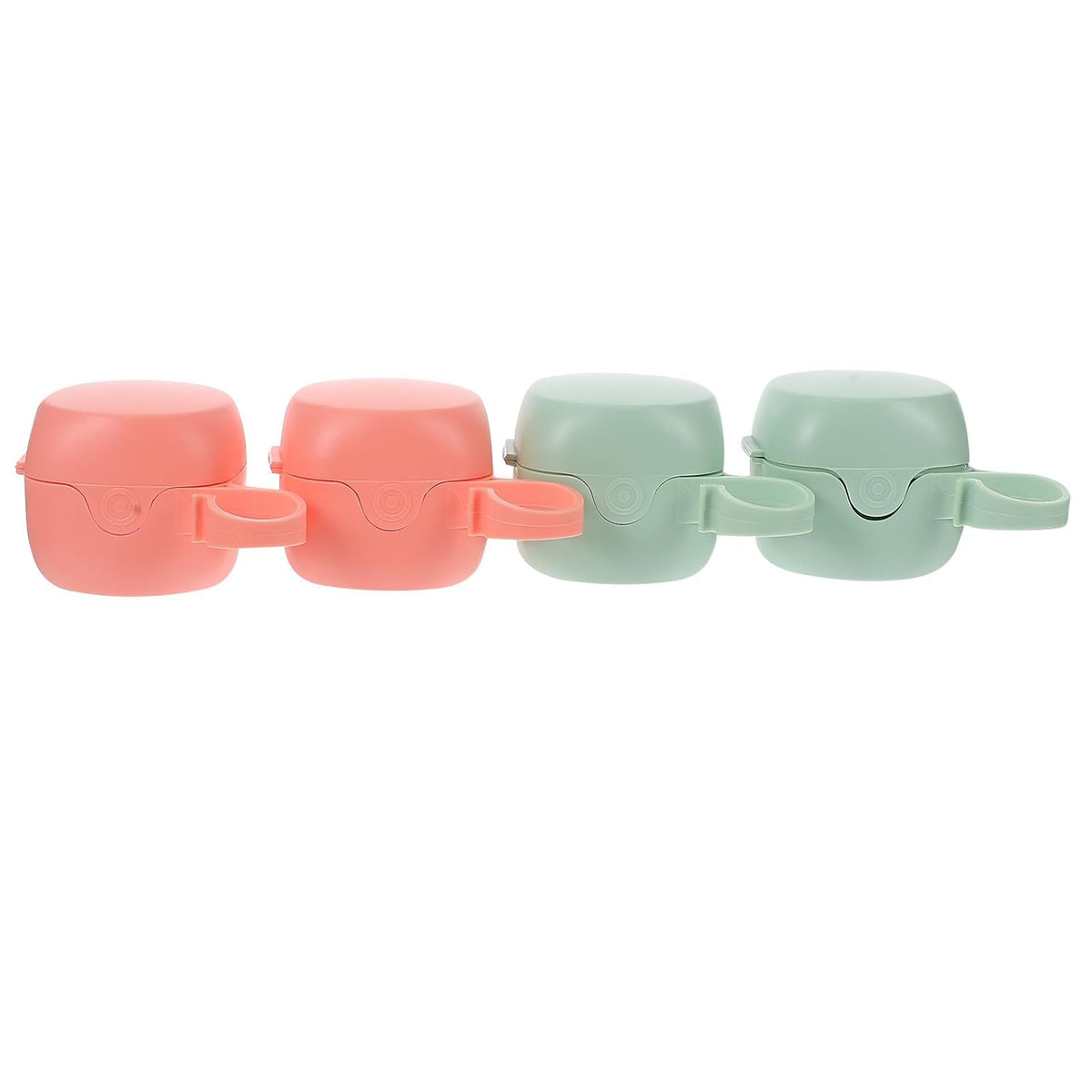 4pcs Portable Storage Box Set with Dustproof Cover, Silicone Holder for Teether Protection, Travel-Friendly Pacifier Case for Newborns