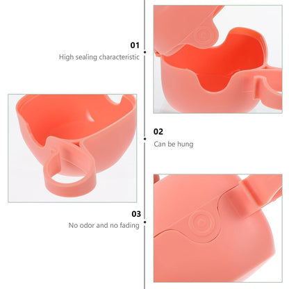 4pcs Portable Storage Box Set with Dustproof Cover, Silicone Holder for Teether Protection, Travel-Friendly Pacifier Case for Newborns
