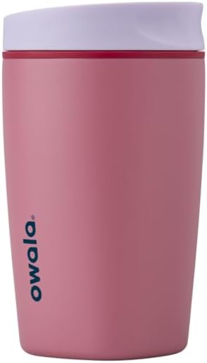SmoothSip Slider Insulated Stainless Steel Coffee Tumbler, Reusable Iced Coffee Cup, Hot Coffee Travel Mug, BPA Free 20 oz, Grey/Blue (High Dive)