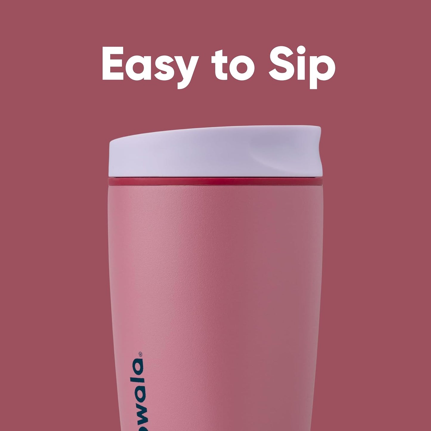 SmoothSip Slider Insulated Stainless Steel Coffee Tumbler, Reusable Iced Coffee Cup, Hot Coffee Travel Mug, BPA Free 20 oz, Grey/Blue (High Dive)