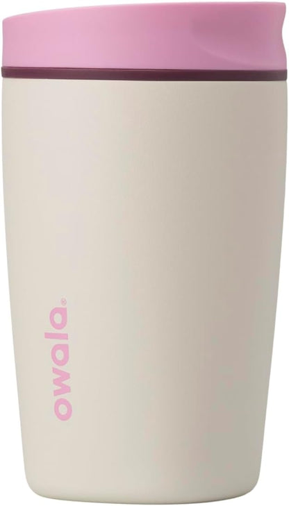 SmoothSip Slider Insulated Stainless Steel Coffee Tumbler, Reusable Iced Coffee Cup, Hot Coffee Travel Mug, BPA Free 20 oz, Grey/Blue (High Dive)