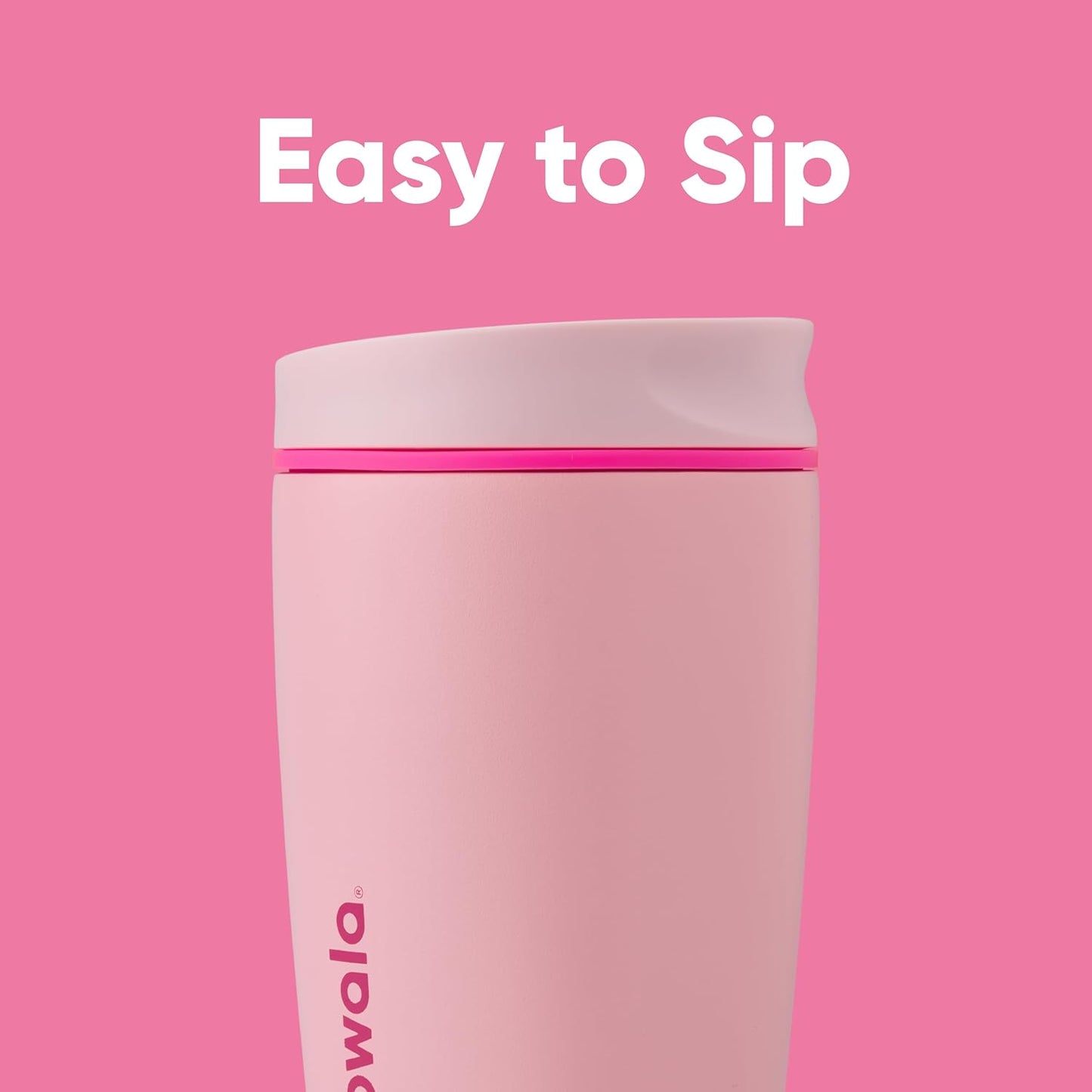 SmoothSip Slider Insulated Stainless Steel Coffee Tumbler, Reusable Iced Coffee Cup, Hot Coffee Travel Mug, BPA Free 20 oz, Grey/Blue (High Dive)