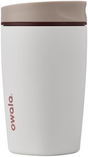 SmoothSip Slider Insulated Stainless Steel Coffee Tumbler, Reusable Iced Coffee Cup, Hot Coffee Travel Mug, BPA Free 20 oz, Grey/Blue (High Dive)