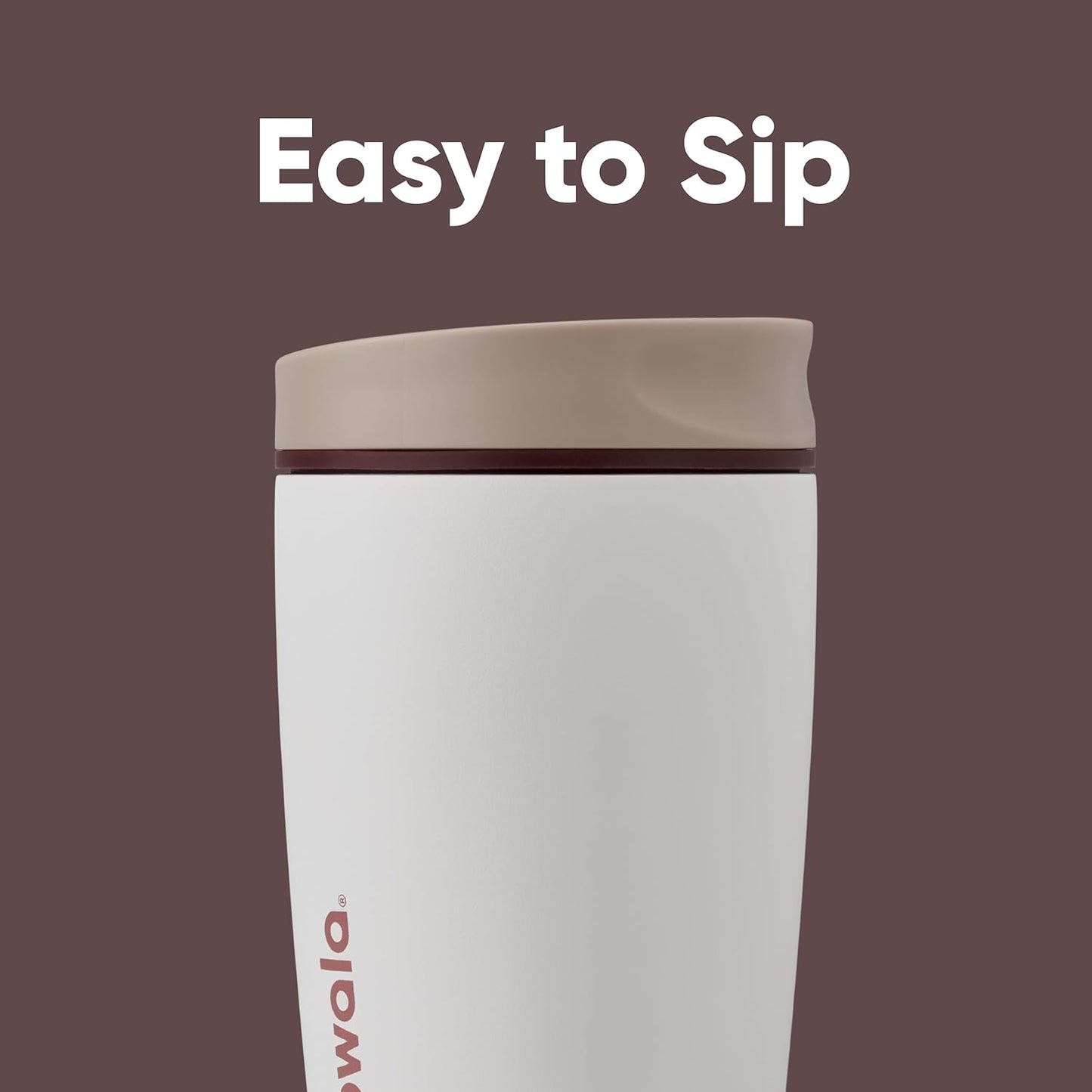 SmoothSip Slider Insulated Stainless Steel Coffee Tumbler, Reusable Iced Coffee Cup, Hot Coffee Travel Mug, BPA Free 20 oz, Grey/Blue (High Dive)